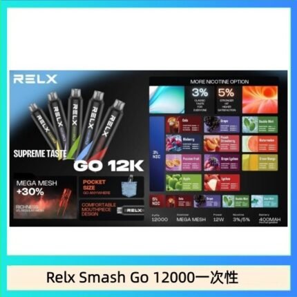 Relx Smash Go 12000 Puffs 一次性電子煙拋棄式12W輸出
